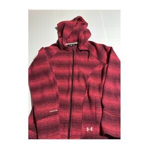 Under Armour Storm Fleece Full Zip Hoodie Jacket Womens L Pink Striped